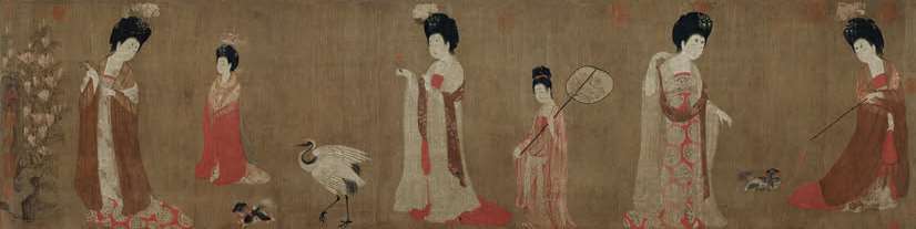 （上）传周昉《簪花仕女图》 绢本设色 - 图1