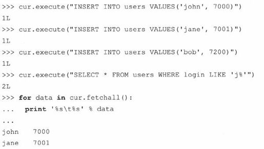 21.2 Python数据库应用程序程序员接口（DB-API） - 图13