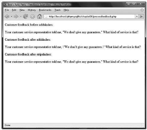 4.2.3　格式化字符串以便存储：addslashes()和stripslashes() - 图1