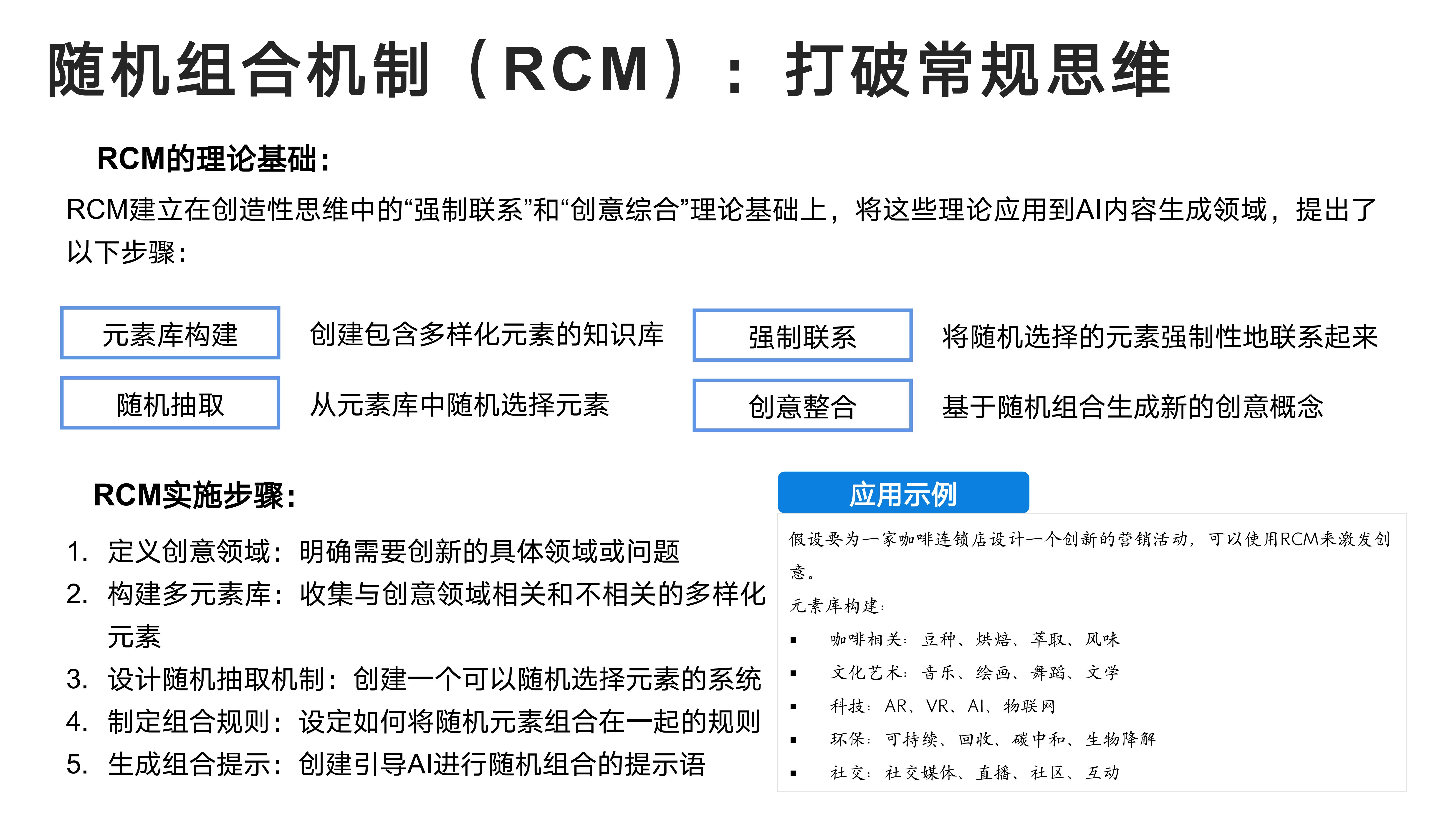 随机组合机制（RCM）：打破常规思维