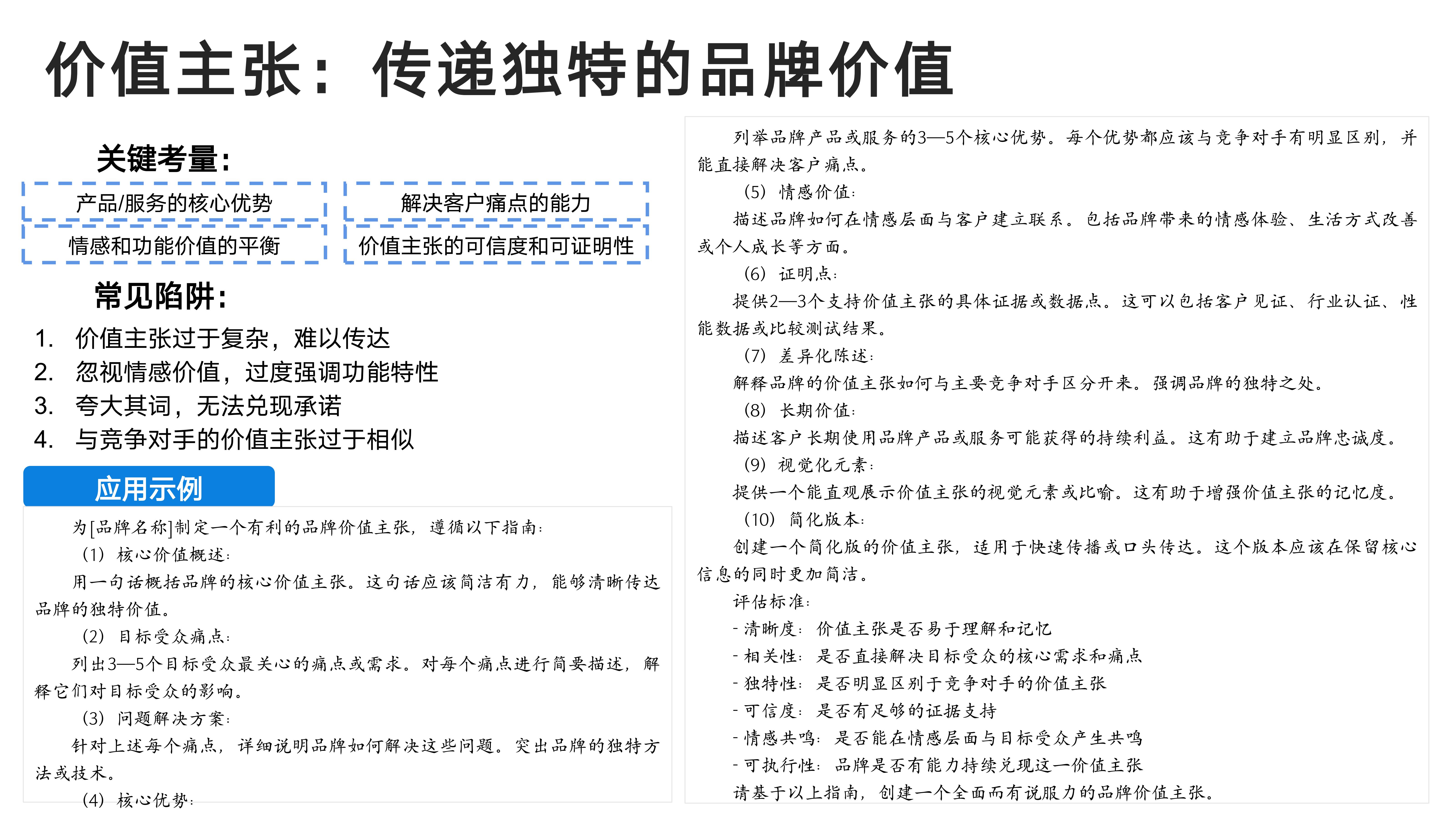 价值主张：传递独特的品牌价值