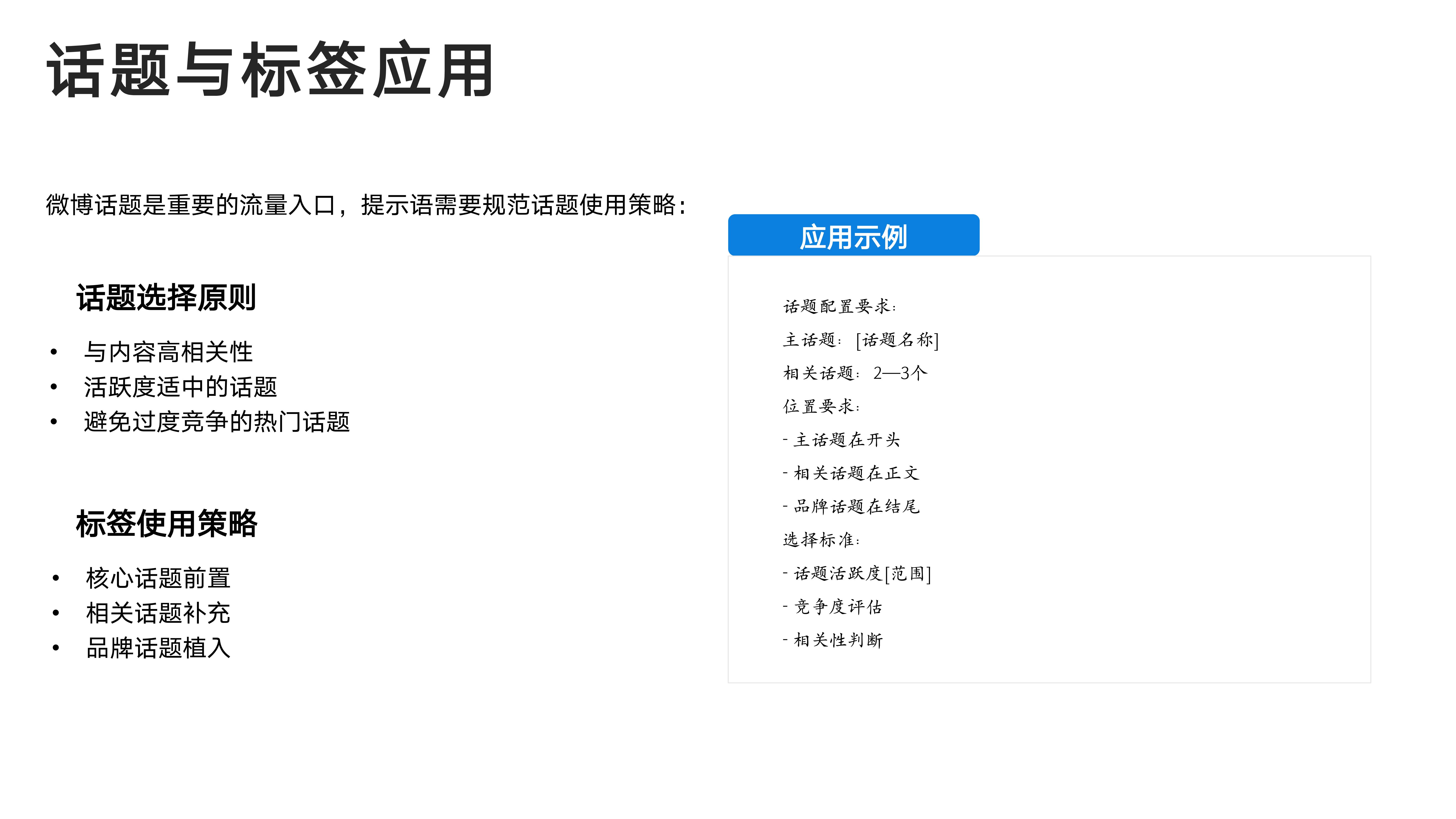 话题与标签应用