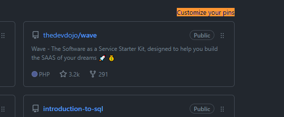 customize your pins button