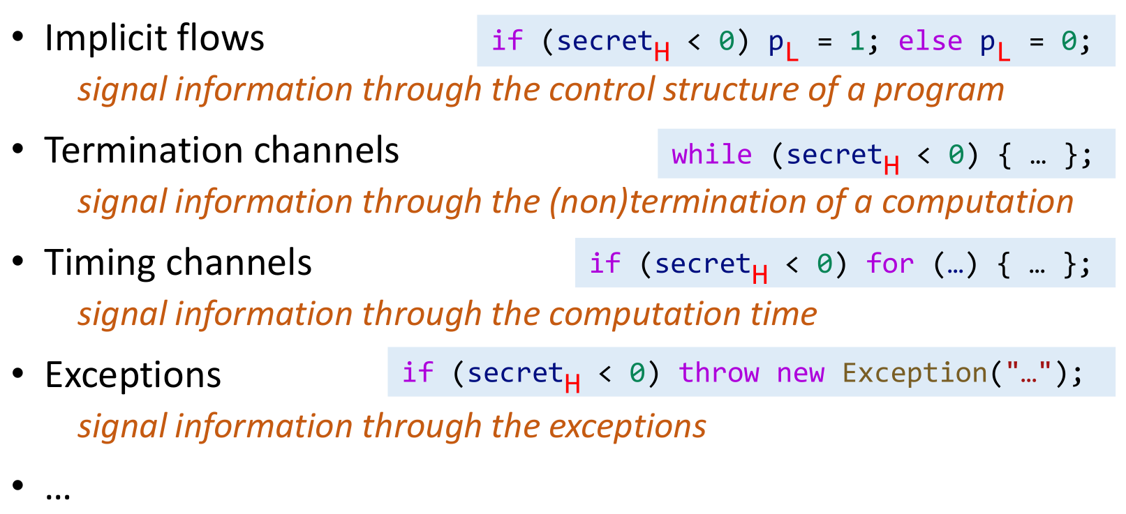 Covert Channels Examples
